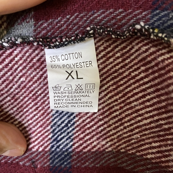 Plaid Open Front Vest - Red and White - Picture 7 of 10